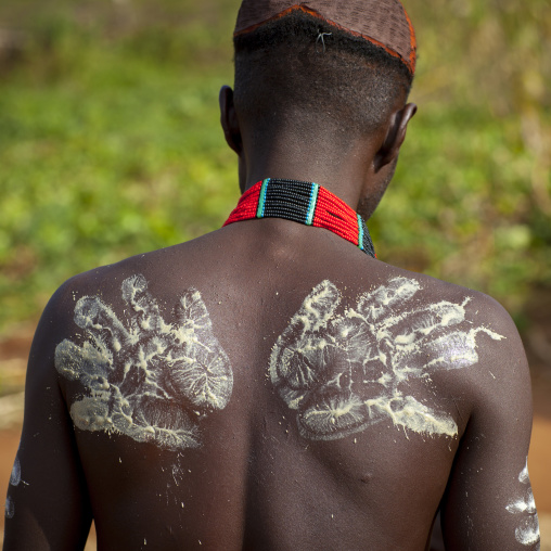 Bashada Tribe Man With Body Painting, Dimeka, Omo Valley, Ethiopia