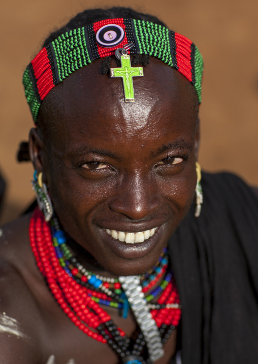 Bashada Tribe With A  Christian Cross On The Head, Dimeka, Omo Valley, Ethiopia