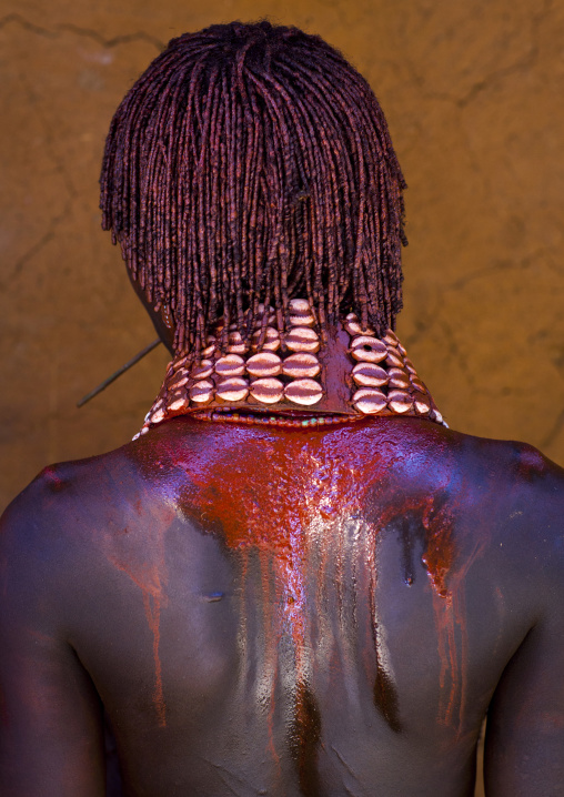 Hamer Tribe Woman Back, Turmi, Omo Valley, Ethiopia