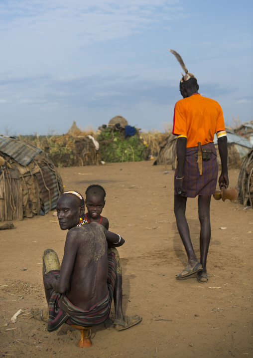 Dassanech Father And Son, Omorate, Omo Valley, Ethiopia