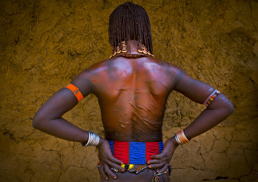 Hamer Tribe Woman Back With Scars, Turmi, Omo Valley, Ethiopia