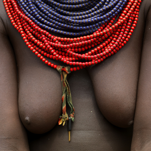 Naked Breasts With Beaded Necklace On Karo Woman Ethiopia