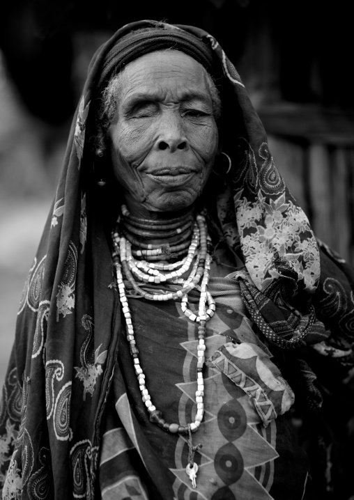 Portrait Of A Old One-eyed Borana Tribe Woman, Yabello, Omo Valley, Ethiopia