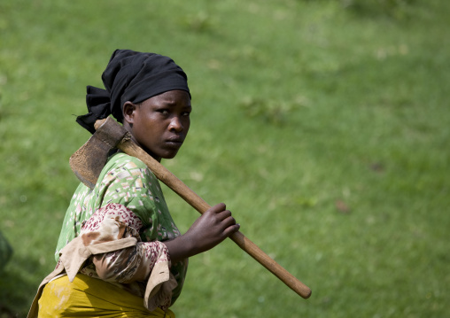 Portrait Of A Borana Tribe Woman Carrying An Axe, Yabello, Omo Valley, Ethiopia