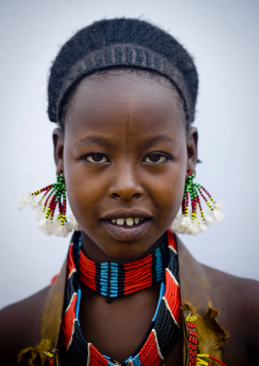 Hamar Woman With Traditional Necklaces And Hairstyle, Turmi, Omo Valley, Ethiopia