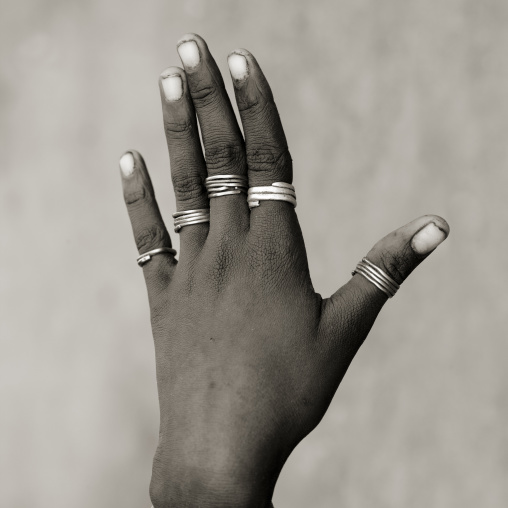 Hamer Woman Ringed Fingers Hand Ethiopia