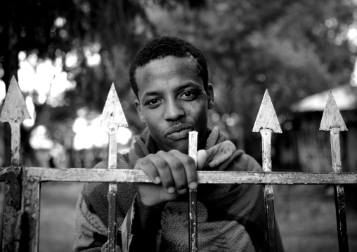 Man behind a fence, Addis ababa, Ethiopia