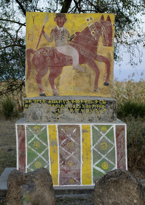 Grave Decorated With The Portrait Of The Dead Warrior Riding A Horse, Hosanna, Ethiopia
