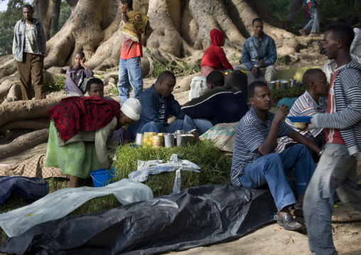 Men and women at zway lake market, Ethiopia