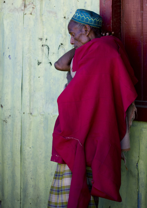 Afar man with a red cloth, Assaita, Afar regional state, Ethiopia