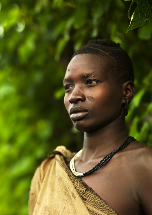 Portrait Of A Bodi Tribe Woman, Hana Mursi, Ethiopia