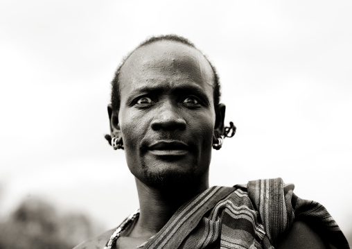 Frightened Look Of Bashada Man Portrait Omo Valley Ethiopia