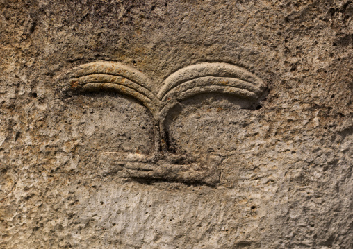 Carved headrest on a rock in tiya, Unesco world heritage site, Tiya, Ethiopia