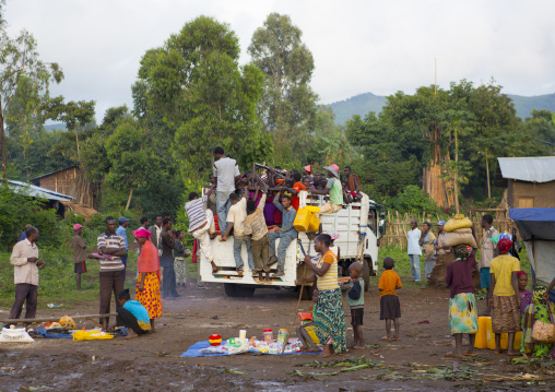 People in tum market, Omo valley, Ethiopia