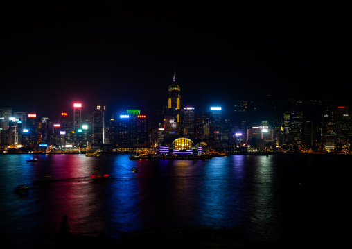 View of skyline at night, Special Administrative Region of the People's Republic of China , Hong Kong, China