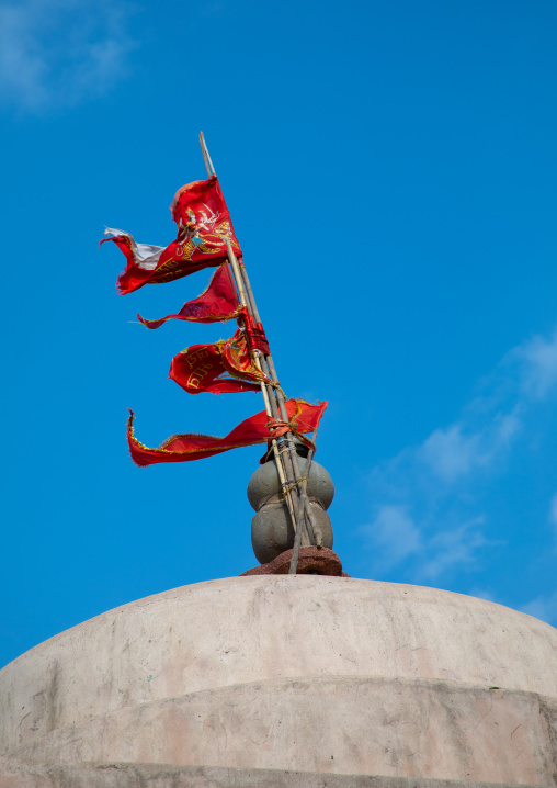 Flag on Harshat Mata temple, Rajasthan, Abhaneri, India