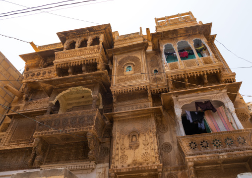 Old haveli balcony, Rajasthan, Jaisalmer, India