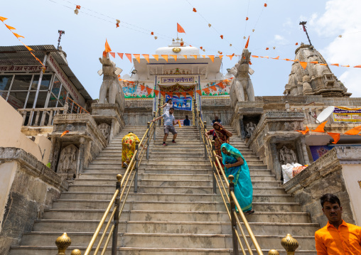 Stairs leading to a temple, Rajasthan, Udaipur, India
