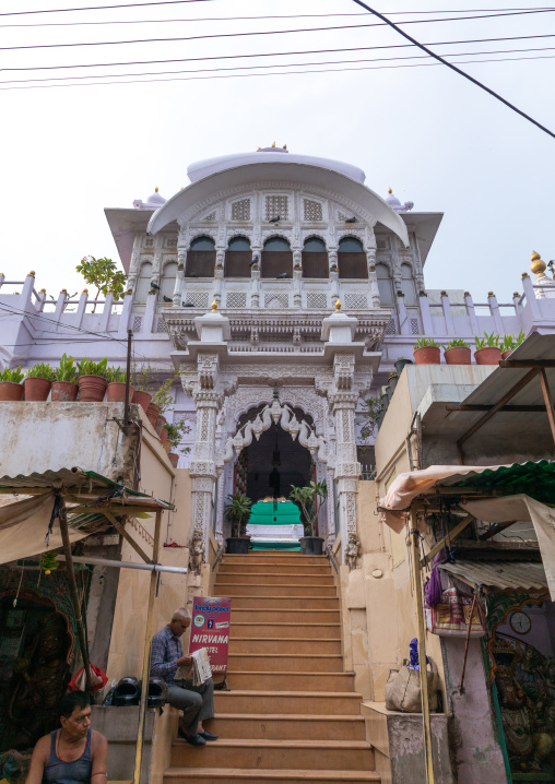 Stairs leading to a temple, Rajasthan, Jodhpur, India