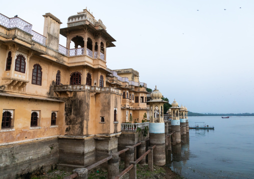 Historic building on Gangaur ghat, Rajasthan, Udaipur, India