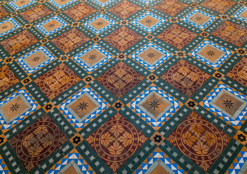 Tiled floor in the Junagarh palace, Rajasthan, Bikaner, India