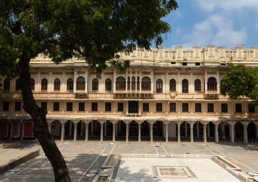 City palace courtyard, Rajasthan, Udaipur, India