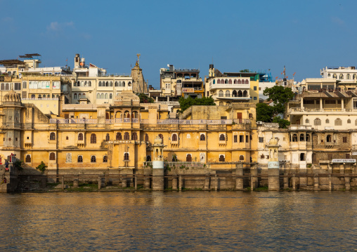 Historic building alongside lake Pichola, Rajasthan, Udaipur, India