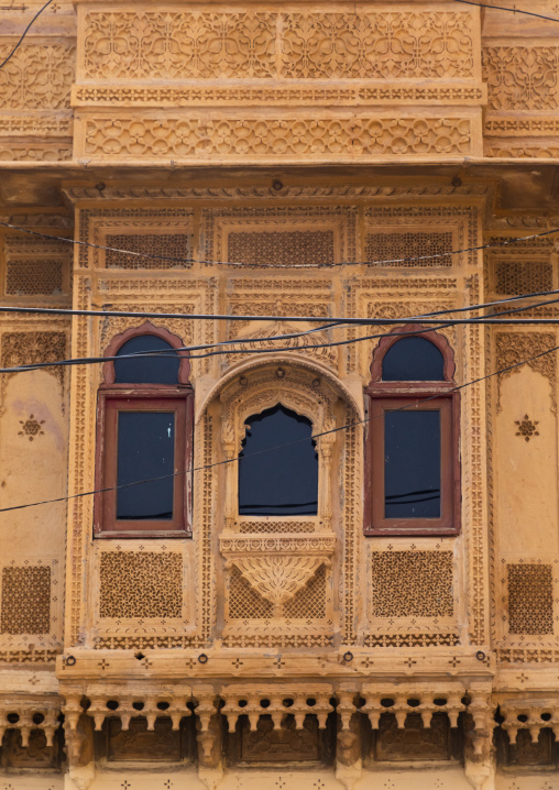 Old haveli balcony, Rajasthan, Jaisalmer, India