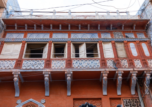 Old balcony of a haveli, Rajasthan, Jodhpur, India