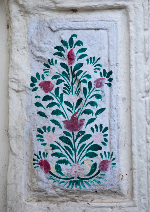 Murals depicting flowers, Rajasthan, Jodhpur, India