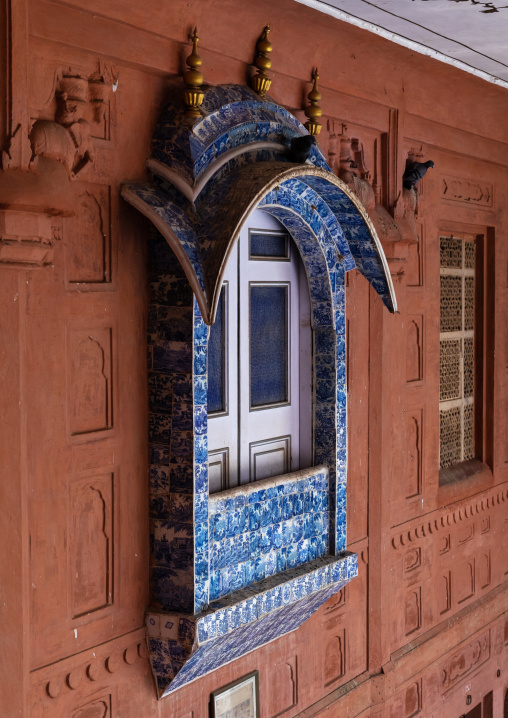 Window in a courtyard of Junagarh fort, Rajasthan, Bikaner, India