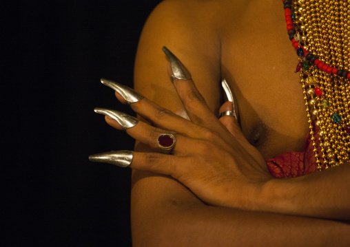 Extented Finger Nails Of A Kathakali Dancer, Kochi, India