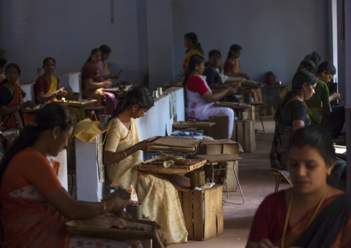 Group Of Woman Workers Making Beedies Cigarettes, Thalassery, India