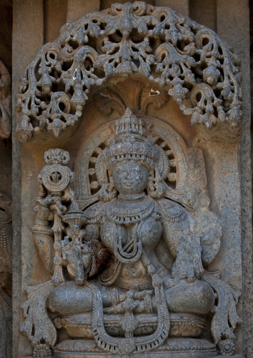 Carving Of The Goddess Parvati At Keshava Temple, Somnathpur, India