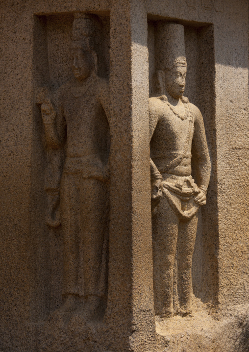 Cut Rock Carvings Of Arjuna's Penance At Mahabalipuram, India