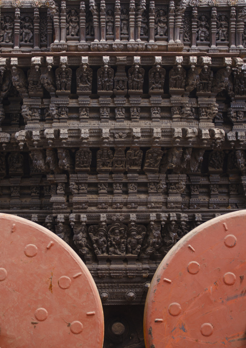 Ratha With Its Carvings And Huge Weels In Front Of Nataraja Temple, Chidambaram, India