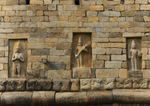 Rock Cut Statues On A Wall In The Brihadishwara Temple, Gangaikondacholapuram, India
