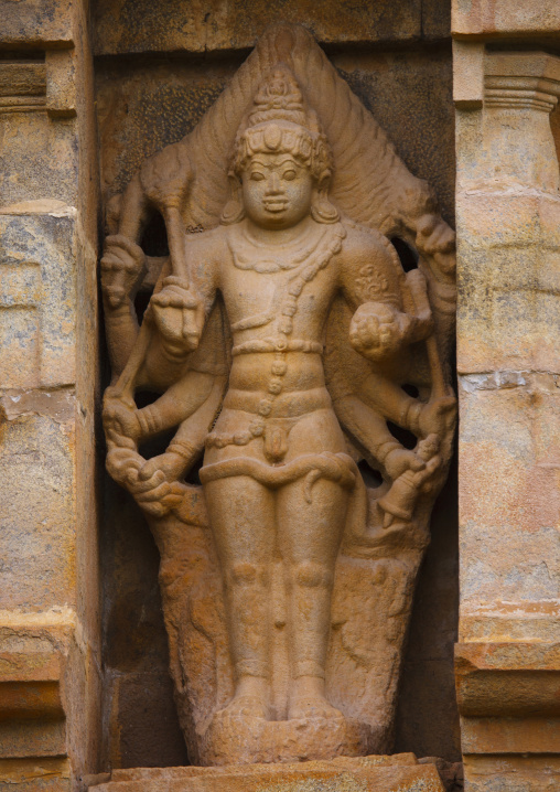 Rock Cut Carving Of Lord Shiva At The Brihadishwara Temple, Gangaikondacholapuram, India