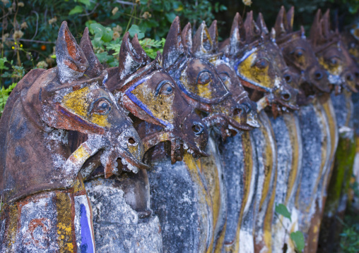 Terracotta Horses Lined Up By The Ayyanar Temple, Pudukkottai, India