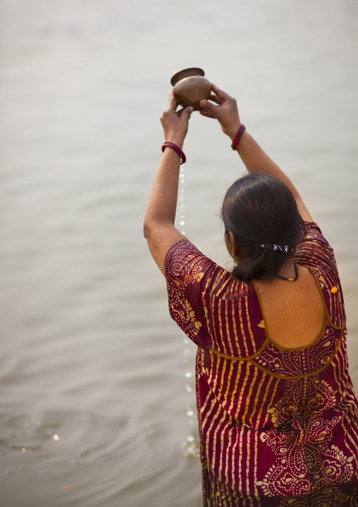 Pilgrim Bathing In Ganges, Maha Kumbh Mela, Allahabad, India