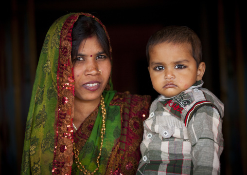Mother And Baby, Maha Kumbh Mela, Allahabad, India