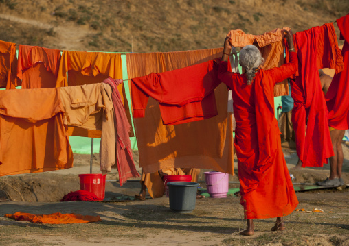 Woman Washing Clothes, Maha Kumbh Mela, Allahabad, India