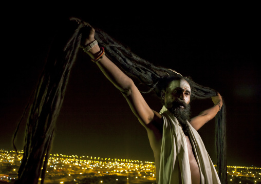Naga Sadhu With Very Long Hair, Maha Kumbh Mela, Allahabad, India