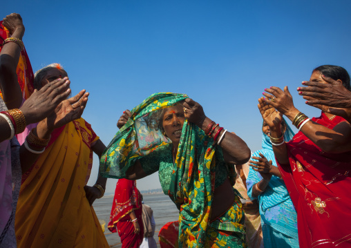 Rajasthan Pilgrims Dancing, Maha Kumbh Mela, Allahabad, India