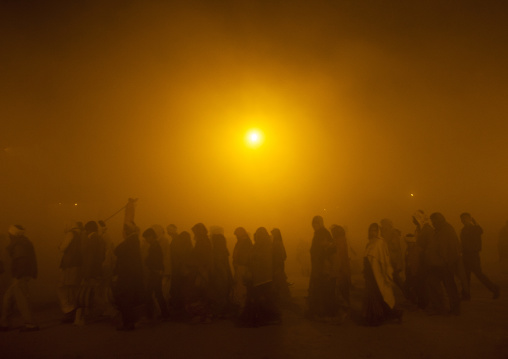 Pilgrims In The Fog, Maha Kumbh Mela, Allahabad, India