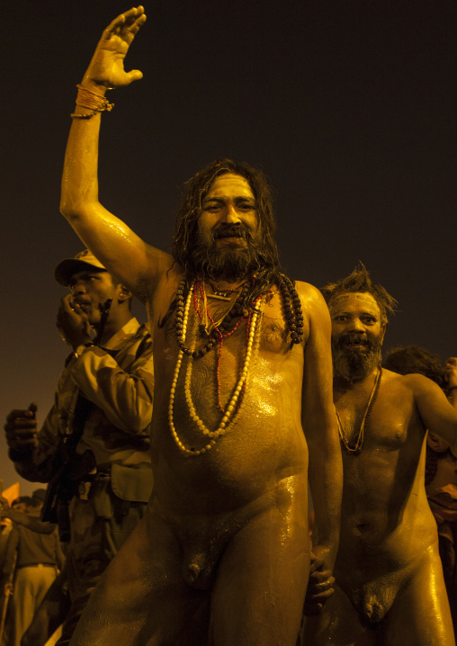 Naga Sadhu From Juna Akhara Going To Bath, Maha Kumbh Mela, Allahabad, India