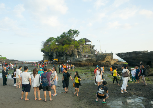 Tourists At The Temple Pura Tanah Lot