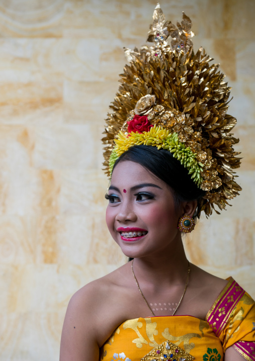 A Teenager Girl In Traditional  Costume  Before A Tooth Filing Ceremony