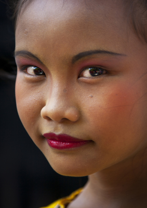 Little Girl  Portrait During A Festival, Mataram, Lombok Island, Indonesia
