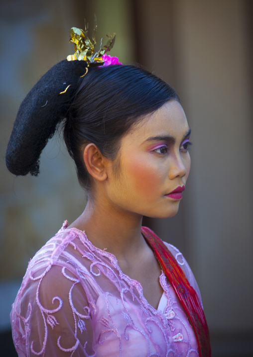 Woman With A Traditional Hairstyle During A Festival, Mataram, Lombok Island, Indonesia